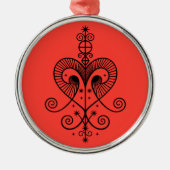 Voodoo Veve Erzulie Ornament Aus Metall (Vorne)