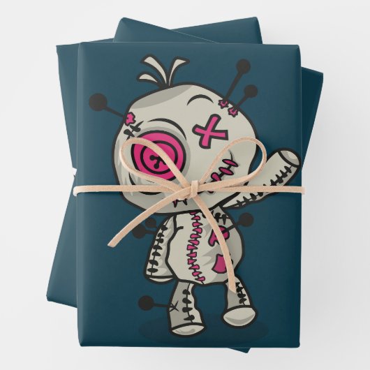 Voodoo-Wrapping-Papier-Flachblatt-Set 3 Geschenkpapier Set (Beispiel)