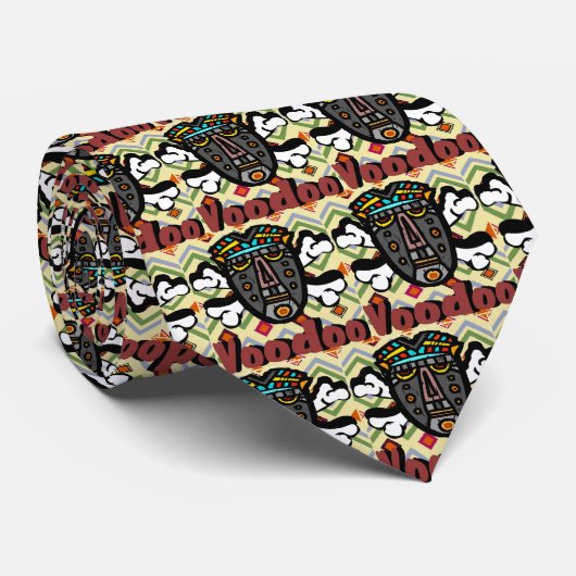 Voodoo-Zaubermaske Krawatte (Gerollt)