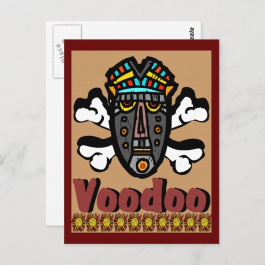 Voodoo-Zaubermaske Postkarte (Vorne/Hinten)