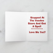 Voodoo Zauberspruch Valentine Feiertagskarte (Innenseite)