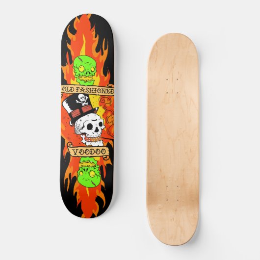 Voodooschädel Skateboard (Vorderseite)