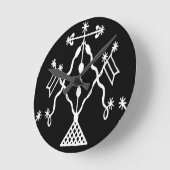 VooDou Tribal Decor Runde Wanduhr (Winkel)