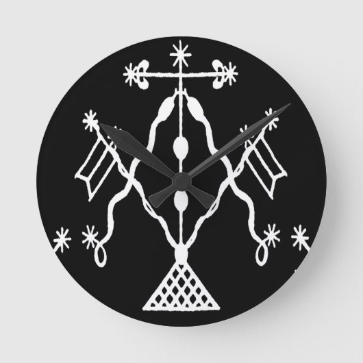 VooDou Tribal Decor Runde Wanduhr (Vorderseite)