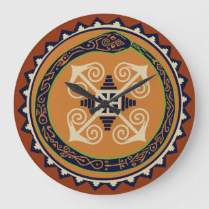 VooDou Wanduhr - Oroburous-Schlange mit Chaos