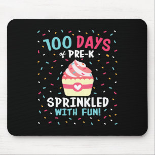 Vor 100 Tagen Schulmädchen Sprinkled Fun Cupca Mousepad