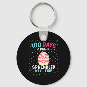 Vor 100 Tagen Schulmädchen Sprinkled Fun Cupca Schlüsselanhänger