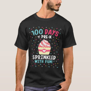 Vor 100 Tagen Schulmädchen Sprinkled Fun Cupca T-Shirt