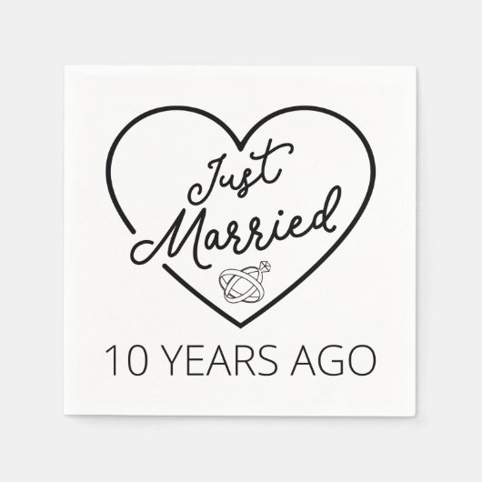 Vor 10 Jahren frisch vermählt III Serviette (Vorderseite)