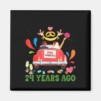Vor 24 Jahren geheiratet lustiges 24. Hochzeitspaa Magnet