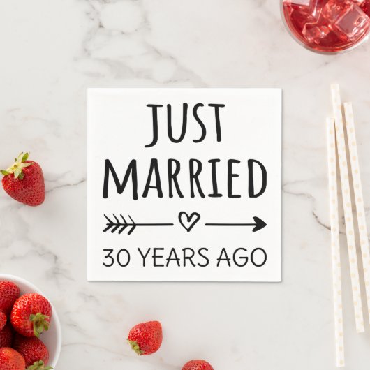Vor 30 Jahren gerade verheiratet Serviette (Beispiel)