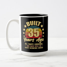 Vor 35 Jahren Originalteile 35. Geburtstag Zweifarbige Tasse