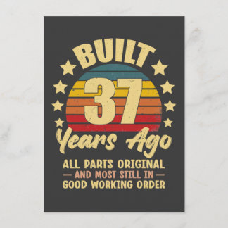 Vor 37 Jahren Alle Teile Original 37. Geburtstag Einladung
