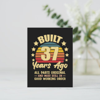 Vor 37 Jahren Originalteile Alle Original 37. Gebu Einladungspostkarte