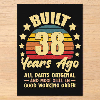 Vor 38 Jahren Alle Teile Original 38. Geburtstag Acryleinladungen