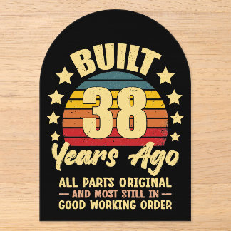 Vor 38 Jahren Alle Teile Original 38. Geburtstag Acryleinladungen