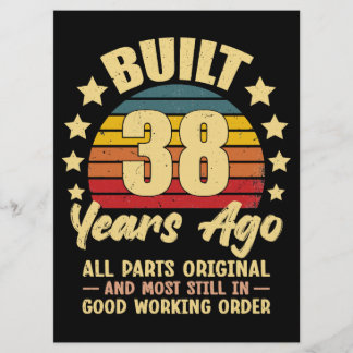 Vor 38 Jahren Alle Teile Original 38. Geburtstag Einladung