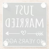 Vor 40 Jahren gerade verheiratet Glasuntersetzer (Rückseite)