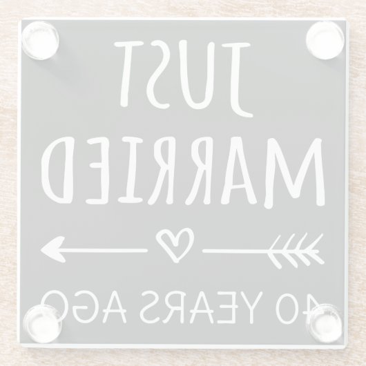 Vor 40 Jahren gerade verheiratet Glasuntersetzer (Rückseite)