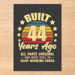 Vor 44 Jahren Alle Teile Original 44. Geburtstag Acryleinladungen