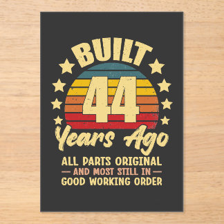 Vor 44 Jahren Alle Teile Original 44. Geburtstag Acryleinladungen