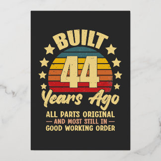Vor 44 Jahren Alle Teile Original 44. Geburtstag Folieneinladung