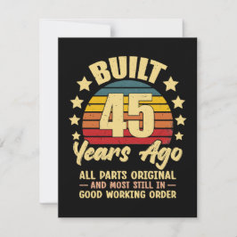 Vor 45 Jahren Alle Teile Original 45. Geburtstag Feiertagskarte