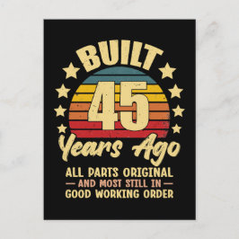 Vor 45 Jahren Alle Teile Original 45. Geburtstag Feiertagspostkarte
