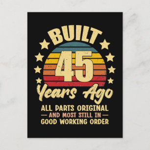 Vor 45 Jahren Alle Teile Original 45. Geburtstag Postkarte