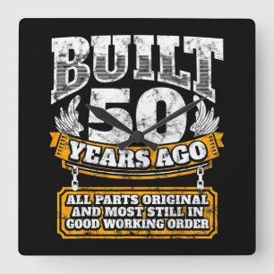 Vor 50 Jahren erbaut, alle Teile original noch gut Quadratische Wanduhr