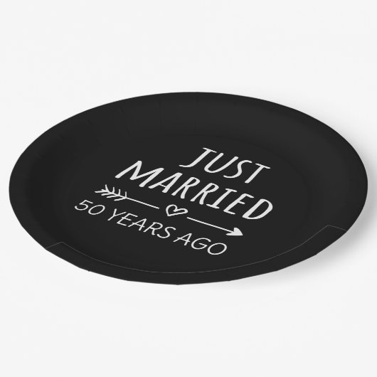 Vor 50 Jahren gerade verheiratet Pappteller (Schrägansicht)