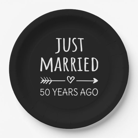 Vor 50 Jahren gerade verheiratet Pappteller (Vorderseite)