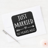 Vor 50 Jahren gerade verheiratet Quadratischer Aufkleber (Umschlag)