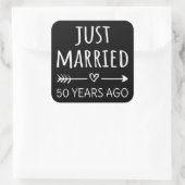 Vor 50 Jahren gerade verheiratet Quadratischer Aufkleber (Tasche)