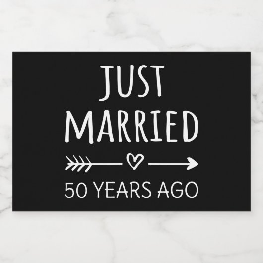 Vor 50 Jahren gerade verheiratet Schaumweinetikett (Einzelnes Label)