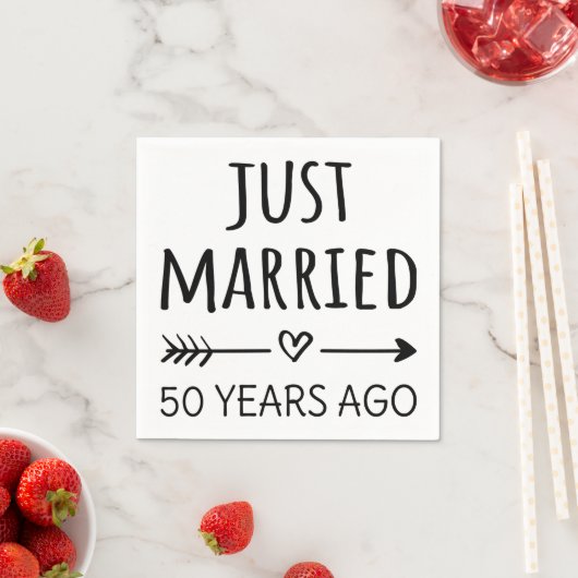 Vor 50 Jahren gerade verheiratet Serviette (Beispiel)