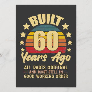 Vor 60 Jahren Gebaut Alle Teile Original 60. Gebur Einladung