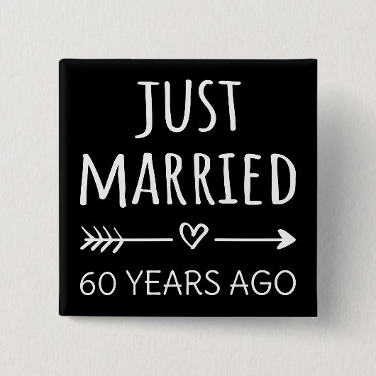 Vor 60 Jahren gerade verheiratet Button (Vorderseite)