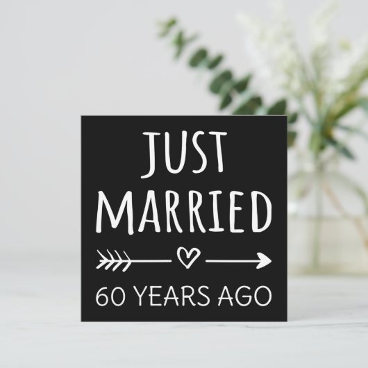 Vor 60 Jahren gerade verheiratet Einladung (Stehend Vorderseite)