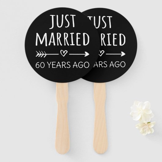 Vor 60 Jahren gerade verheiratet Fächer (Vorne und Hinten)