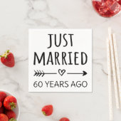 Vor 60 Jahren gerade verheiratet Serviette (Beispiel)