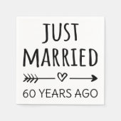 Vor 60 Jahren gerade verheiratet Serviette (Vorderseite)