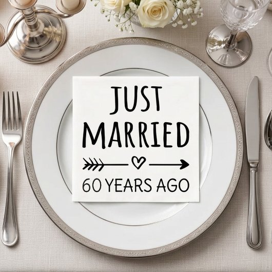 Vor 60 Jahren gerade verheiratet Serviette