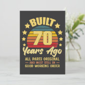 Vor 70 Jahren Gebaut Alle Teile Original 70. Gebur Einladung (Stehend Vorderseite)