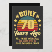 Vor 70 Jahren Gebaut Alle Teile Original 70. Gebur Einladung (Vorne/Hinten)