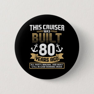 Vor 80 Jahren Gebaut Vintage 80 Jahre Alt 80. Gebu Button