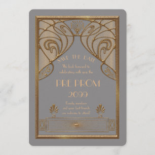 Vor Abschlussball Junior, großes Gatsby, Gold, Save The Date