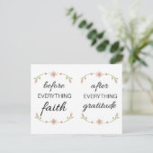 Vor allem GLAUBEN Nach allem GRATITUDE Postkarte (Stehend Vorderseite)