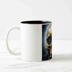 Vor Coffe Spooky Skull zweifarbige Tasse