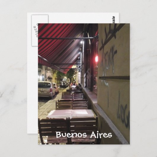 Vor dem Abendessen Hour-Sidewalk Café in Buenos Ai Postkarte (Vorne/Hinten)